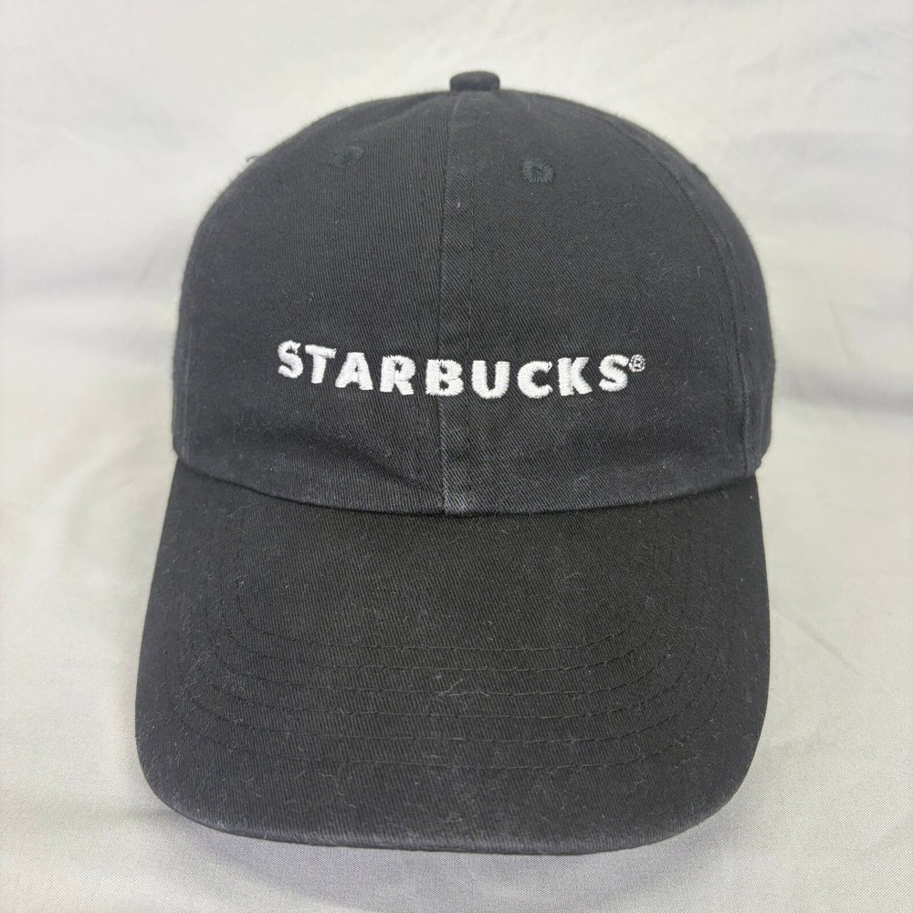 Starbucks Baseball Cap Coffee Logo Hat Unisex OSFM Black Embroidered Logo